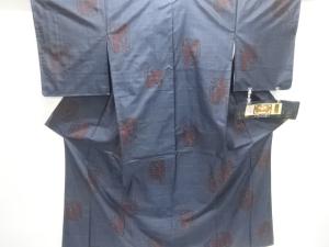 未使用品　人物・花更紗模様織り出し本場泥大島紬着物アンサンブル